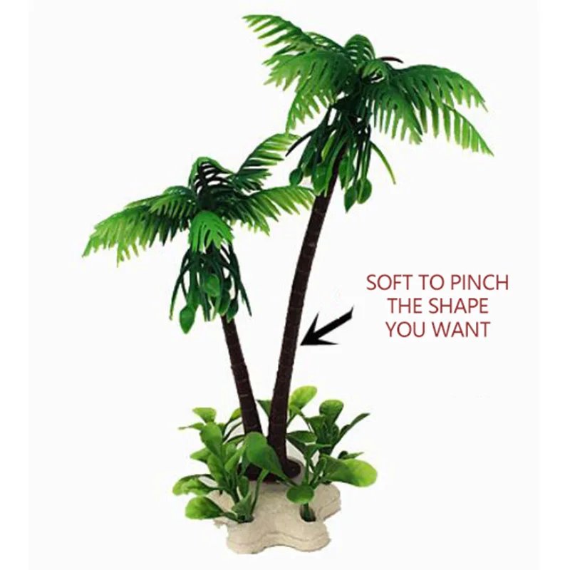 Аквариумное растение искусственное Тропическое кокосовое декоративное