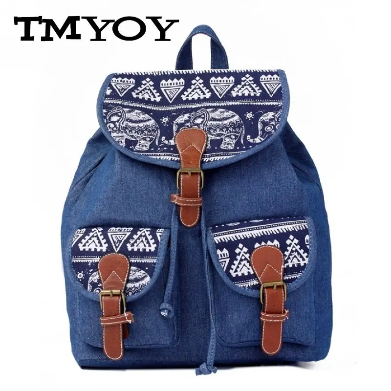 TMYOY модный джинсовый мужской рюкзак для путешествий Back Pack текстильные школьные