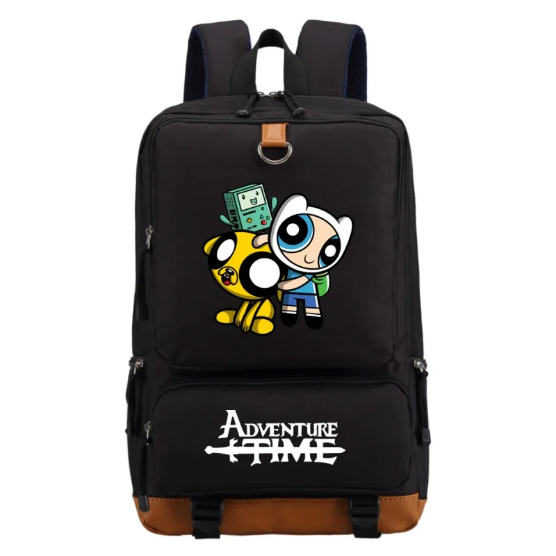 WISHOT Adventure Time Финн и Джейк рюкзак для мальчиков и девочек для подростков, школьные сумки, дорожная сумка на плечо, сумки для ноутбука, сумка для книг - Цвет: Black2