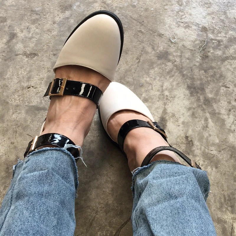 Летние сандалии на плоской подошве женская обувь + Zapatos De Mujer с острым носком и