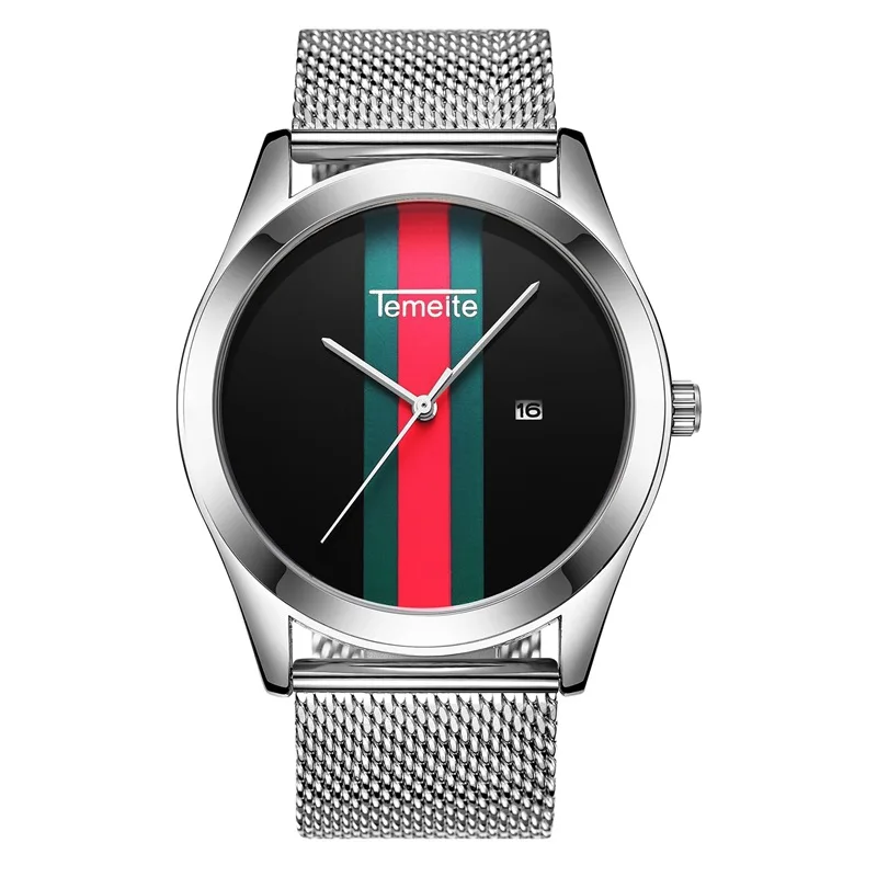 Роскошные женские кварцевые часы цвета розового золота Простые Модные