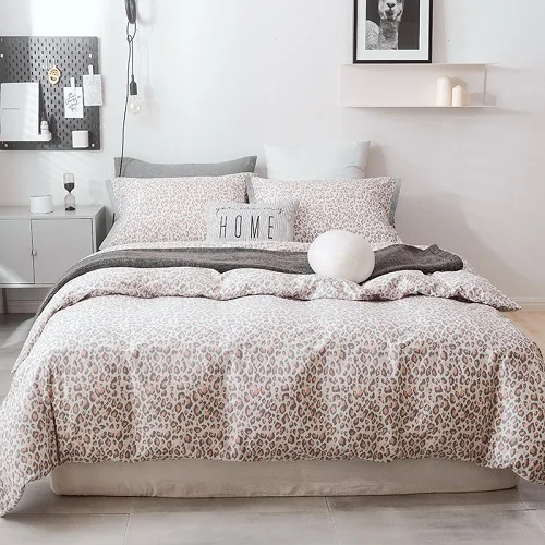 bedding set 2 Белый Серый леопардовый плед марбе пододеяльник хлопок постельное белье King queen двойной размер ультра мягкая простыня комплект подушки shams - Цвет: bedding set 2