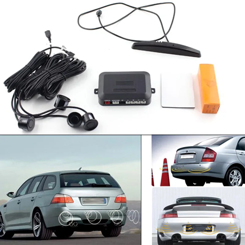 

New Car Reversing Parking Radar Sensor Set LED Display 4 Probes Vehicle Audio Buzzer Sound Alarm Kit