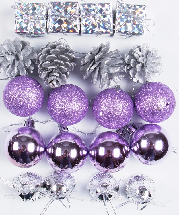 Новое рождественское блестящее украшение оформление елки Золотое фиолетовое