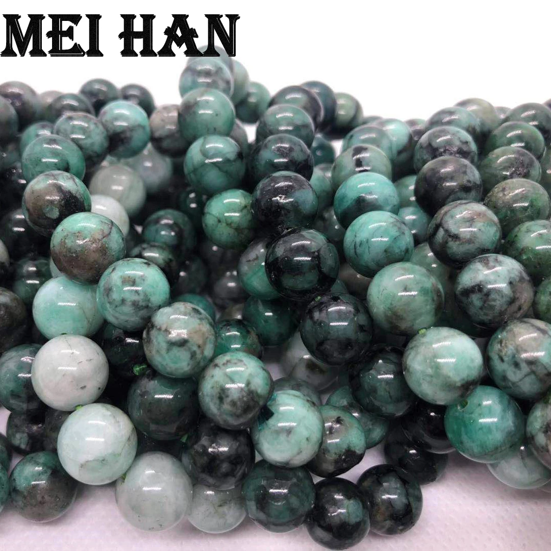10-10,5 мм(approx19beads/комплект/28 г) натуральный Африканский Изумрудный драгоценный камень Гладкий Круглый бисер для изготовления ювелирных изделий своими руками