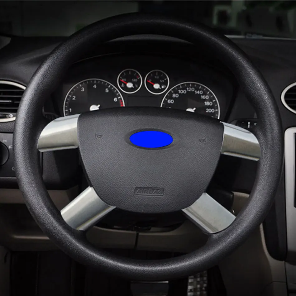 

High quality Stainless Steel Steering Wheel Cover For Ford Focus 2 2005 - 2011 2012 2013 Car Sticker Car Accessories