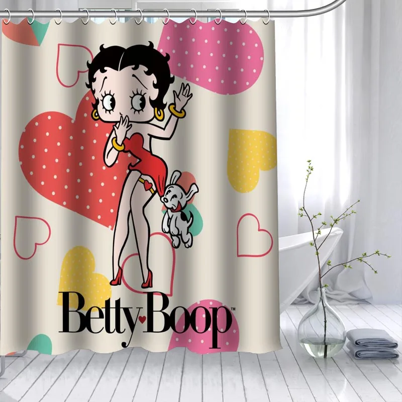 ShunQian Betty Boop горячая Распродажа душ Шторы полиэстер ткань 12 Крючки для Ванная