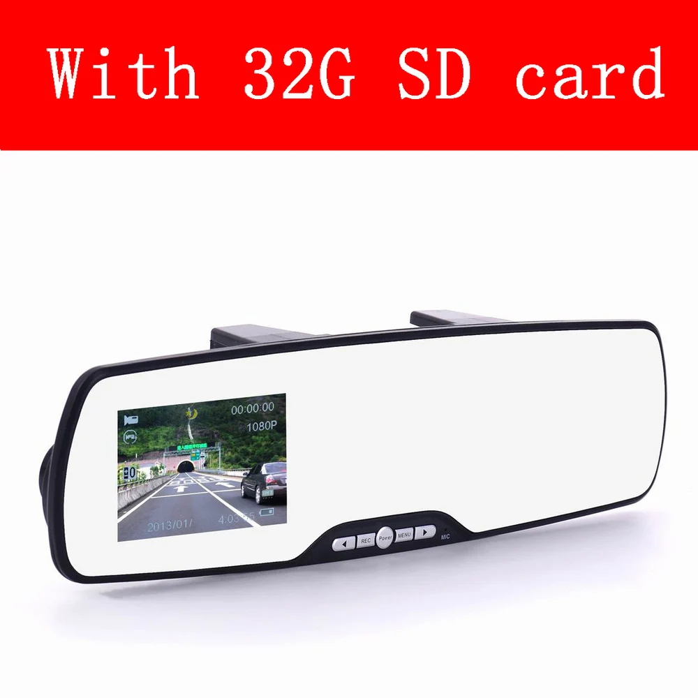 Dvr with 32g card Dhl ИЛИ ems 50 шт. Автомобильный видеорегистратор зеркало заднего вида Novatek Full HD 1080P 2," lcd 120 градусов широкоугольный Автомобильный видеорегистратор Камера Автомобильное Зеркало - Название цвета: Dvr with 32g card