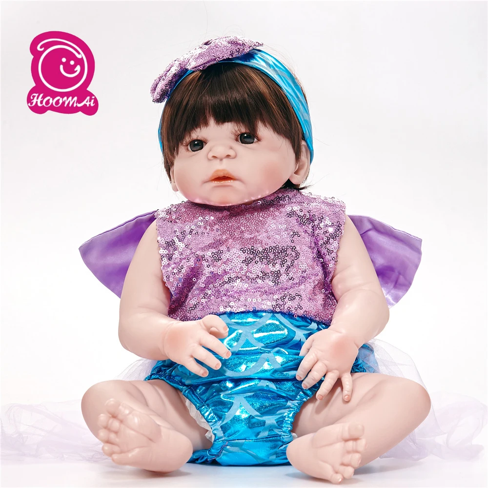 55 см детские куклы реалистичные Bebes Reborn силиконовые игрушки для девочек