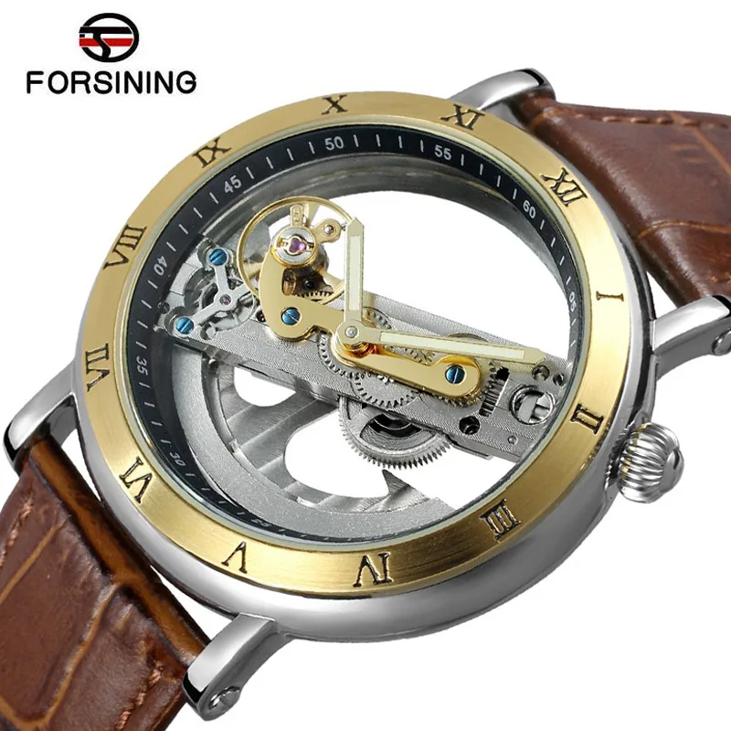 Оригинальные автоматические механические часы Tourbillon роскошные прозрачные