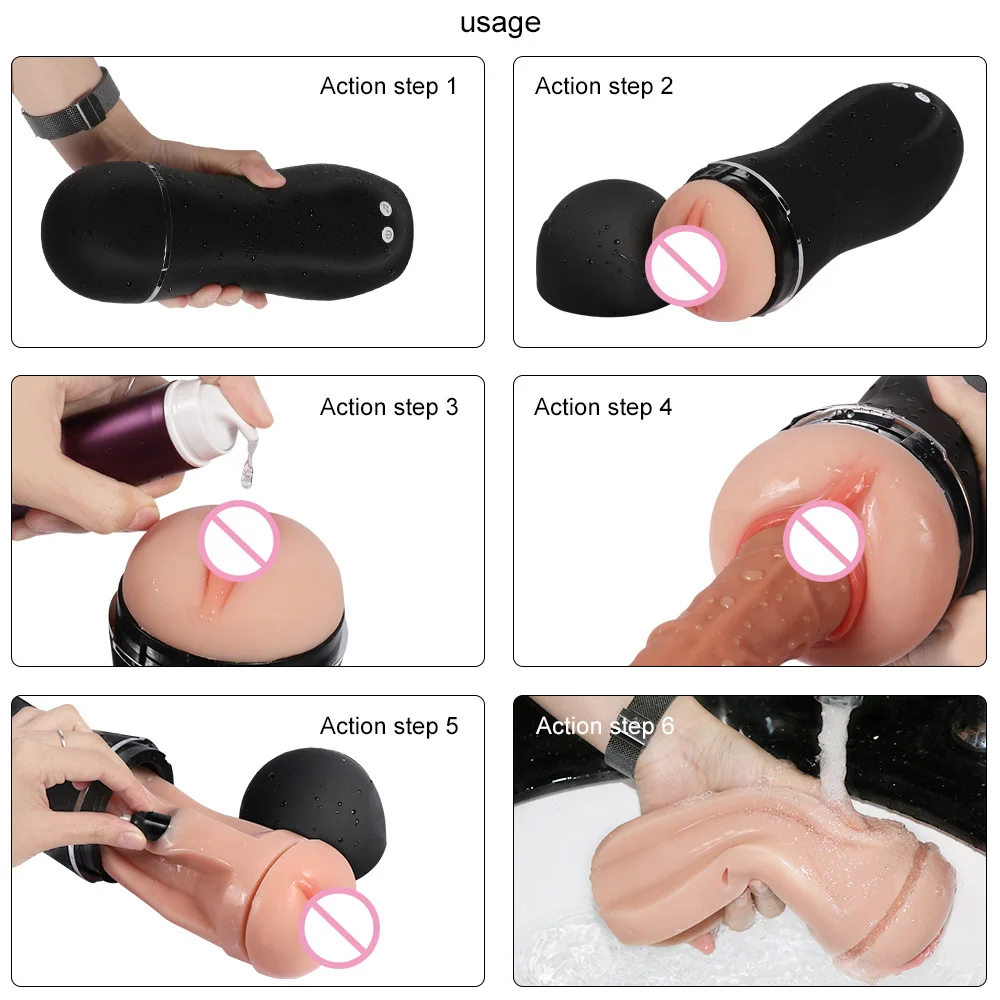 Мужской мастурбатор чашка 10 режимов Автоматическая авиационная Вагина с moan voice