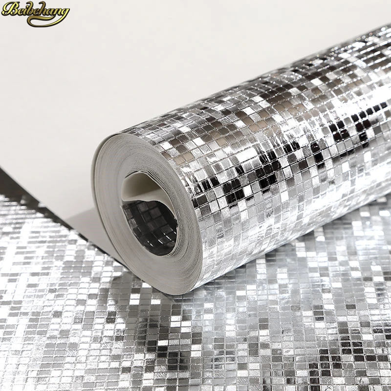 Бейбеханг Золотой фольгированный обоевой рулон Современная мозаика золотого цвета для гостиной, потолка в КТВ, обои с решеткой.