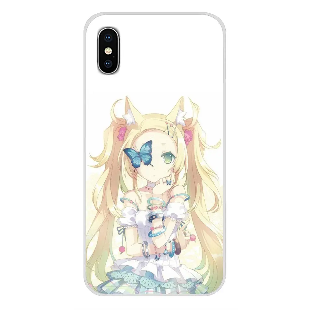 Милые девушки аниме для Apple iPhone X XR XS MAX 4 4S 5 5S 5C SE 6 6S 7 8 Plus ipod touch Аксессуары чехлы