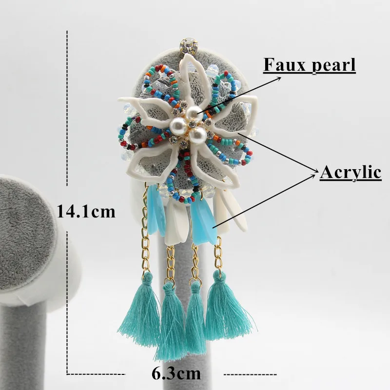 Женские богемные висячие серьги Fishsheep этнические акриловые с кристаллами и