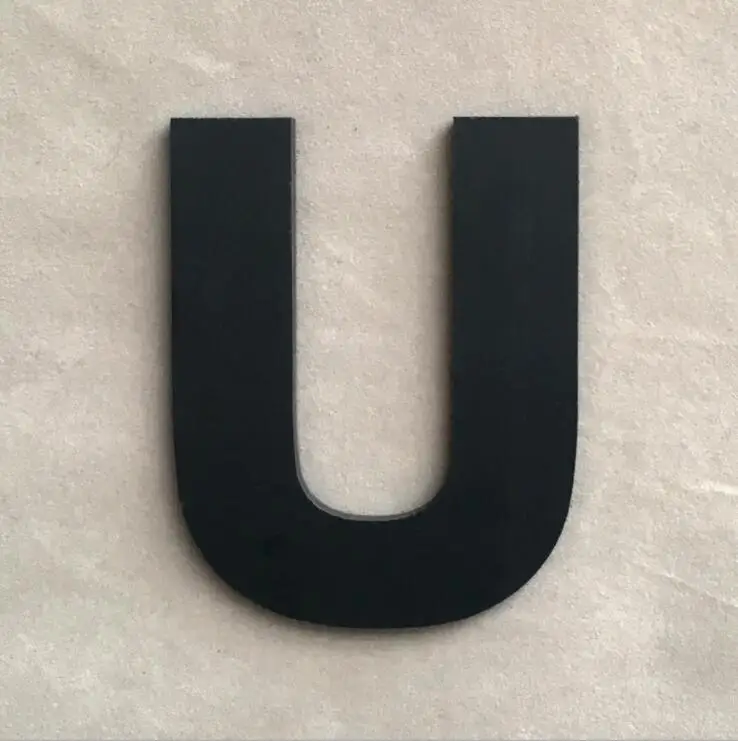 U 3D черная столичная английская стена для писем Наклейка ПВХ пенопластовая доска Алфавит художественная фреска спальня Свадебный декор Любовь Подарки DIY наклейки на стены - Цвет: U