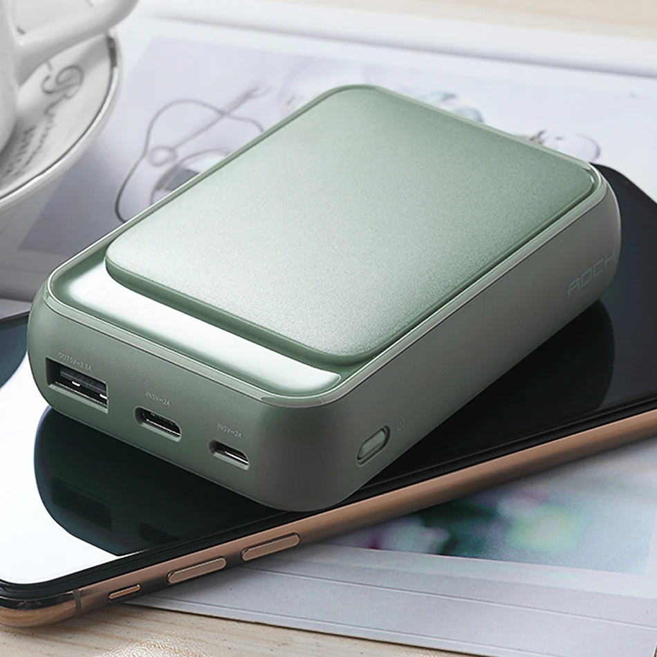 Рок Led mi ni Мощность Bank 10000 mAh Портативный внешний Батарея тонкий повербанк для iPhone X 8 7 6 samsung S8 S9 Xiaomi mi Мощность банк