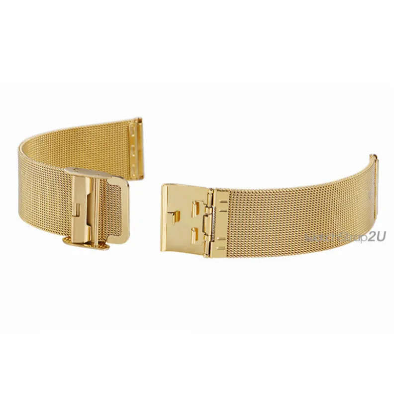 Классные цвета розового золота сетки Нержавеющая сталь часы ремешок браслет 12 14