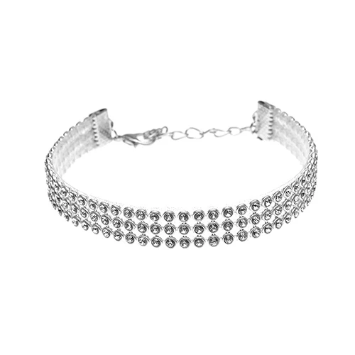 Женская мода Полный Стразы сверкающий чокер Короткий воротник ожерелье