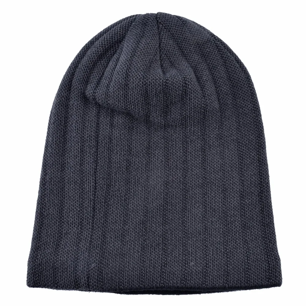 Минималистичные мужские зимние вязаные шерстяные шапки Skullies, Мужская хип-хоп шапка, осенняя gorros плюс бархатная теплая шапка для мужчин