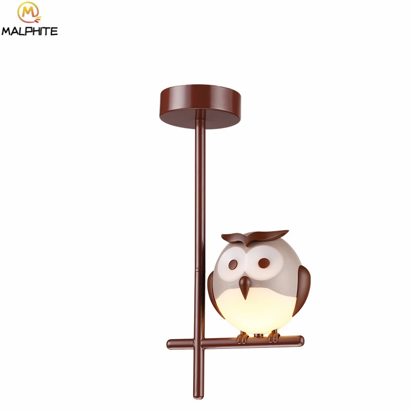 

Cartoon owls Modern wall lamp kids bedroom Bedside lamp industrial decor light fixtures protective eyes LED wall light Luminaire
