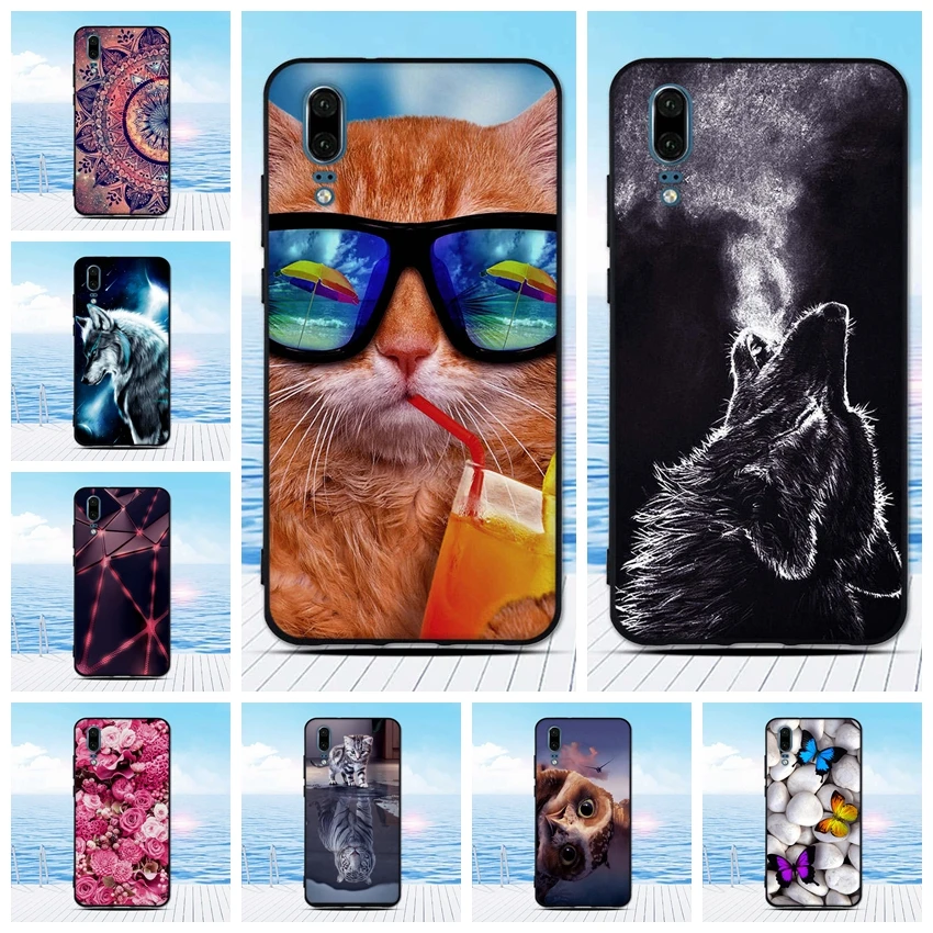 Чехол для Huawei P20 мягкий чехол из ТПУ телефона 5 7 дюйма силиконовые чехлы задняя