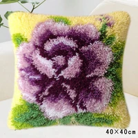 cartoon pillowcase flower home handicraft embroidery pillowcase set latch hook rug kits 3d diy needlework unfinished yarn