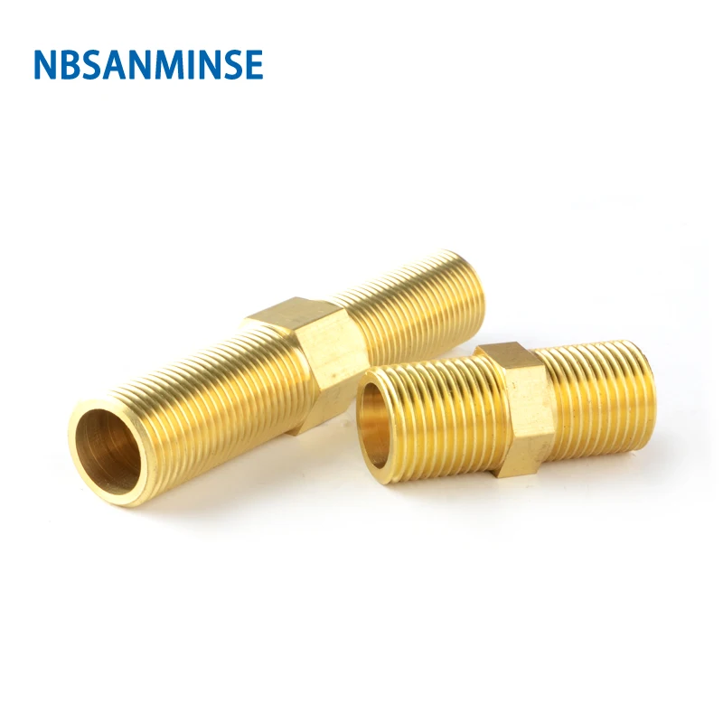 

10pcs/Lot SM1001 Brass Reducing Nipple Fitting 3/4-1/2 Male Nipple For Water Heating Joint NBSANMINSE