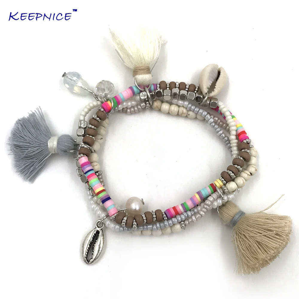 Новый богемный шикарный браслет в стиле бохо с подвесками и кисточками