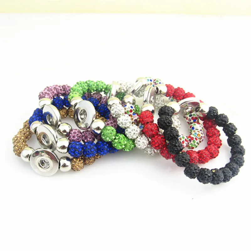 Оптовая продажа разноцветные кнопки-застежки со стразами 18 мм эластичные модные