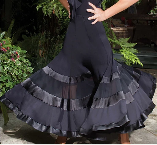 

customize black blue red waltz Latin salsa tango rumba Cha cha Quick step Fox trot Ballroom modern dance practice Dance skirt