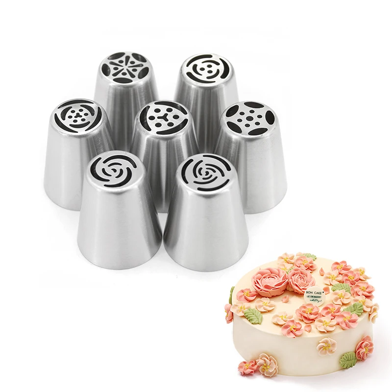 7 шт./компл. большой русский Тюльпан для украшения тортов глазурь окантовка 3D