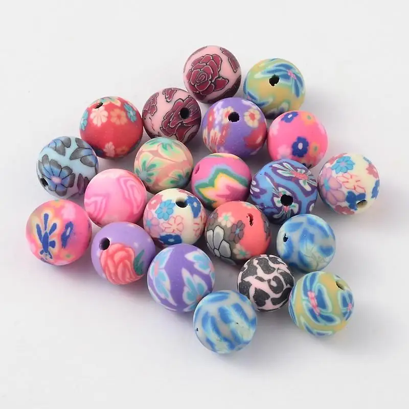 

8/10/12/14/18mm Round Handmade Polymer Clay Beads for Jewelry Making DIY Mixed Random Color Hole: 2mm,200pcs/lot