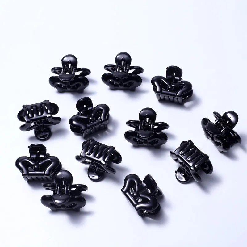 12pcs Crab Hair Clips Clamp for Women Girls Styling Black Barrettes Jaw Hairdressing Clip Pins Children Hairpins Kids | Красота и