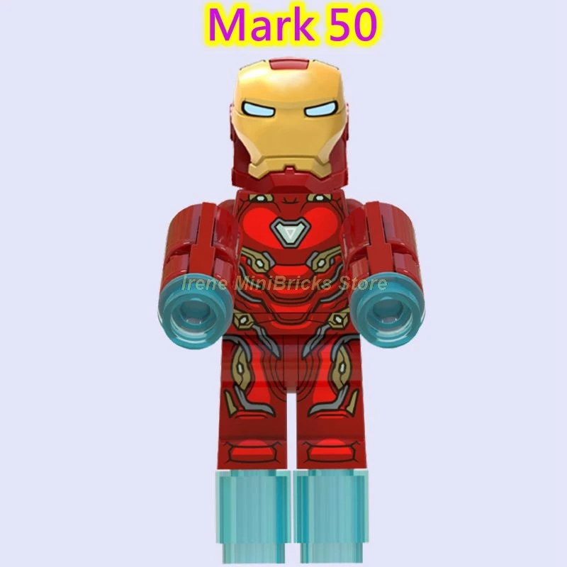 Mark 50 Тони Старк Железный человек Марк 85 эндшпиль Marvel мстители Супер Герои фигурки перец Железный человек строительные блоки кирпичи игрушки для детей - Цвет: Mark 50