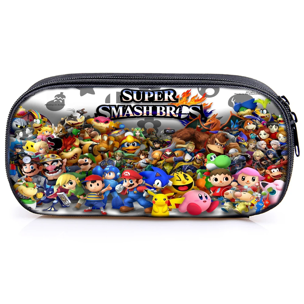 Чехол для карандашей Super Mario Smash Bros, косметический чехол для мальчиков и девочек, школьные принадлежности, канцелярские сумки для хранения, косметичка