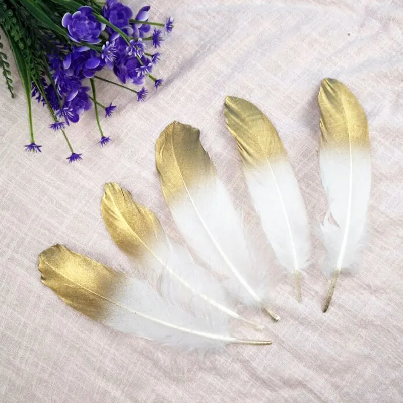 

100 шт гусиное перо 15-20 см 6-8 дюймов аксессуар plume двойные цветные перья