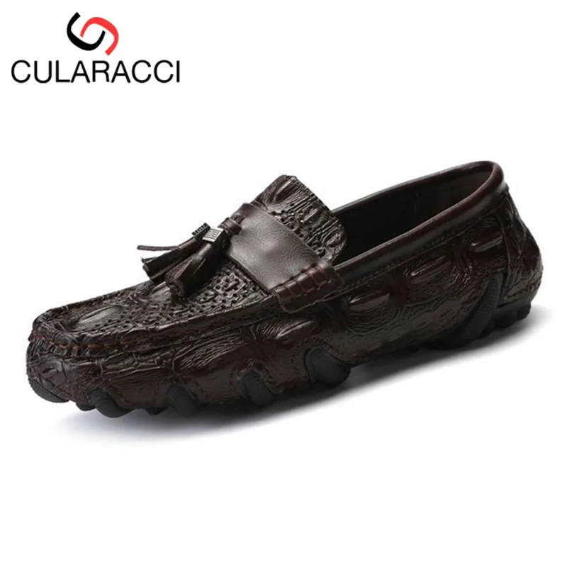 KaiziKarzi Quality Men Real Leather Casual Shoes Solid Color Fringes Flats Outdoor Footwear Size 38-43 | Обувь