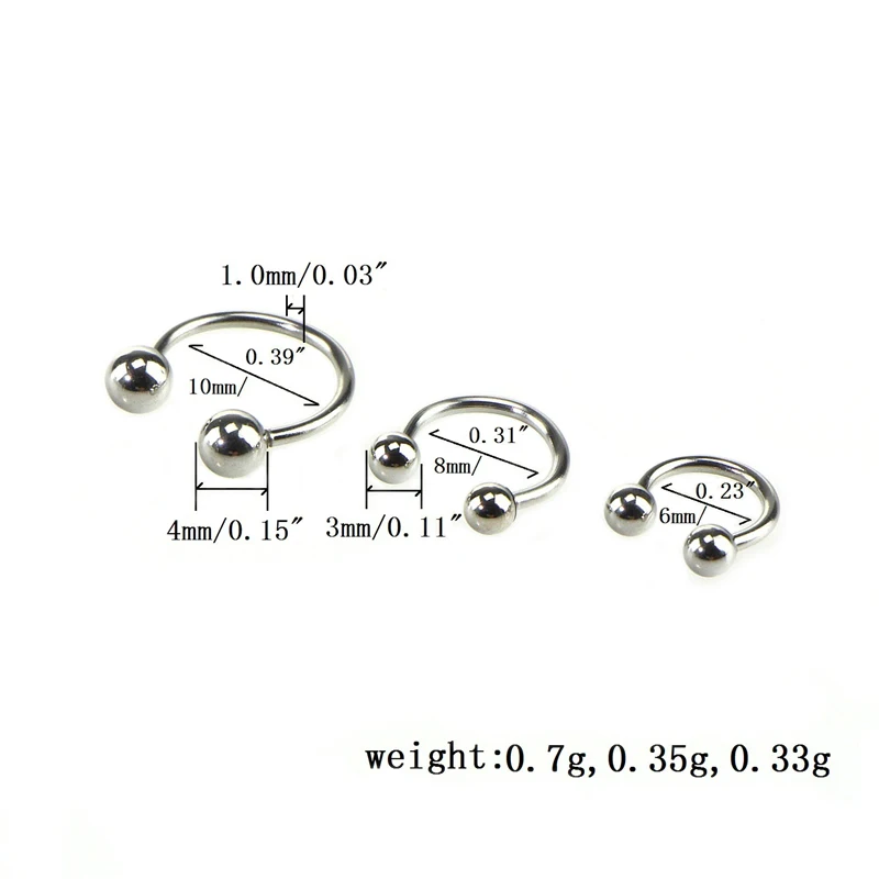 Пирсинг носа 2 шт серьги в носу из нержавеющей стали носовые кольца и шпильки