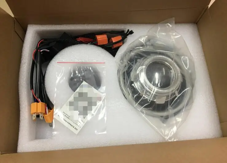 Одна пара 7 дюймов JK Led RGB Звездное фары для автомобиля с дьявол Демон глаз и