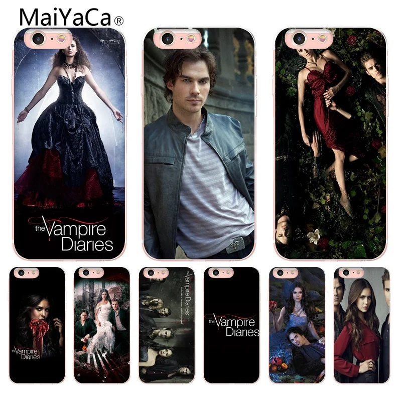 Новые чехлы MaiYaCa для дневников вампира iPhone 4S 6S 7 8 Plus X XR XS MAX телефонов прозрачные