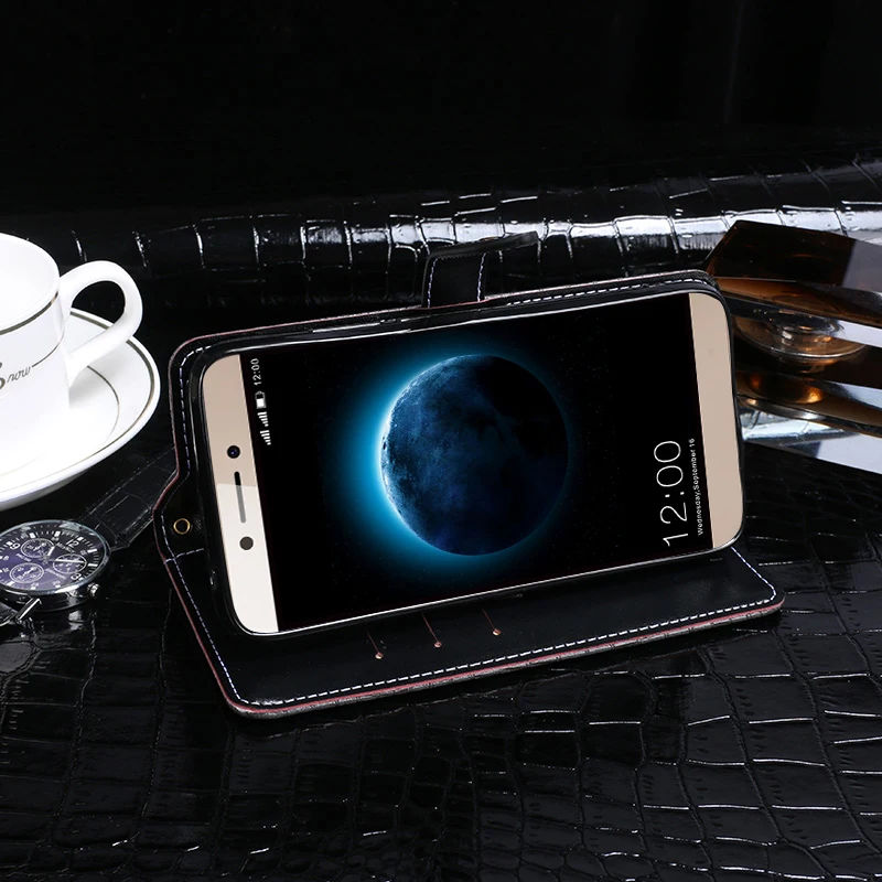 Чехол для Leagoo T8s 5 дюймов с крокодиловым лицевым покрытием Магнитный флип-чехол из