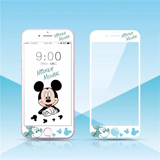 Мультфильм 3D полное покрытие из закаленного стекла для iphone 6 6S 7 8 plus Защитная пленка для экрана 9H
