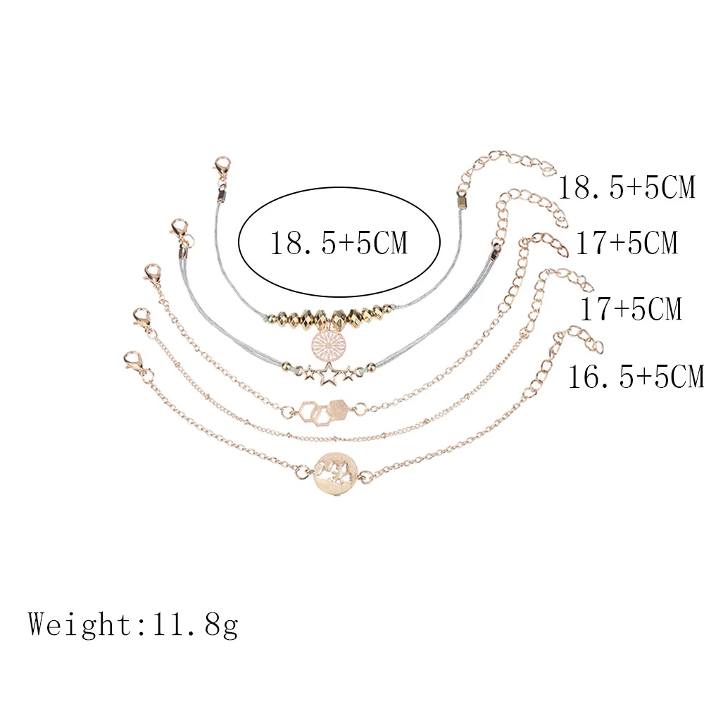 5 шт./компл. женские классические звезды карта геометрические Резные браслет с