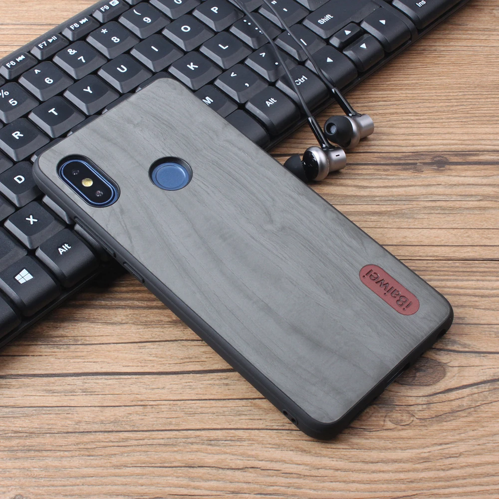 Retro Wood Grain Design Case For Xiaomi Redmi Note 7 Pro TPU Soft Edge &amp PC Back Cover 5 6 Protection |