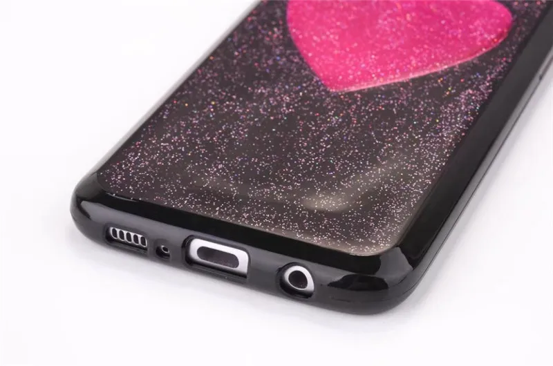 Блестящая Звезда для galaxy S8 s8 + Мягкий ТПУ чехол Любовь блеск задняя крышка Samsung Galaxy