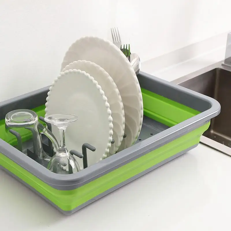 

Foldable Dish Rack Holder Drainer Bowl Racks Tableware Plate Kitchen Storage Portable Drying Home Shelf Dinnerware Organizer