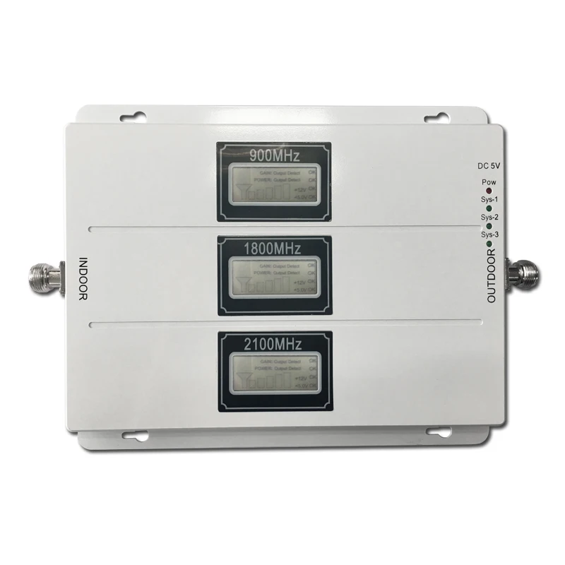 900 1800 2100 трехдиапазонный AGC signla booster 2G 3g 4G LTE 75 дБ усилитель сигнала мобильного