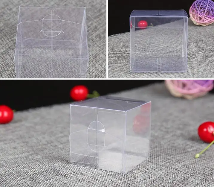 50 шт. 8x8X8cm Свадебная Прозрачная ПВХ коробка вечерние принадлежности прозрачные
