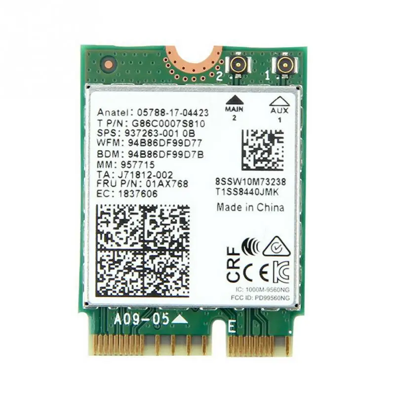 Двухдиапазонный 1 73 Гбит/с для Intel AC 9560 9560NGW NGFF ключ E карта Wifi 9560AC 8020.11ac Bluetooth 5 0