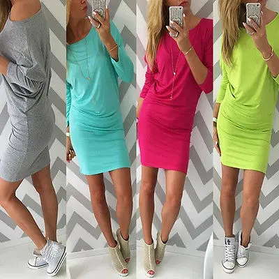 Сексуальное женское повседневное облегающее платье с длинным рукавом вечерние